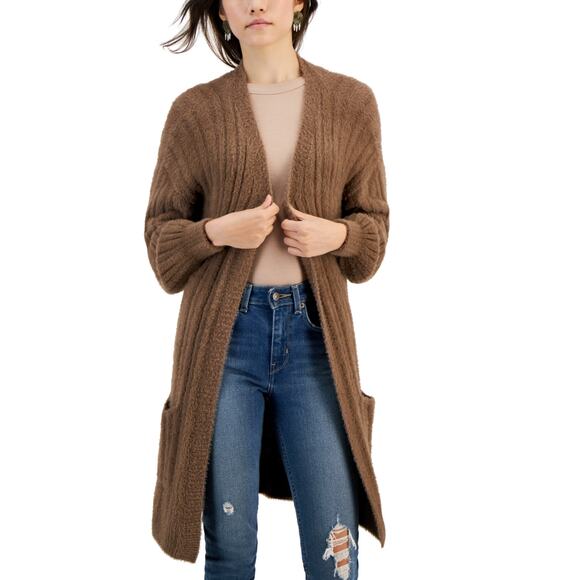 Hippie Rose Juniors' Eyelash Ribbed Open-Front Cardigan XL NWT - Picture 1 of 1